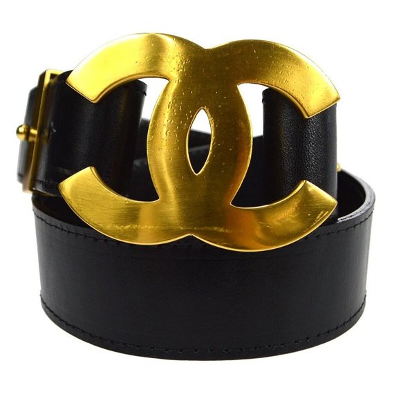 Chanel Belt Black Gold /30 96A Small Good - Picture 1 of 7